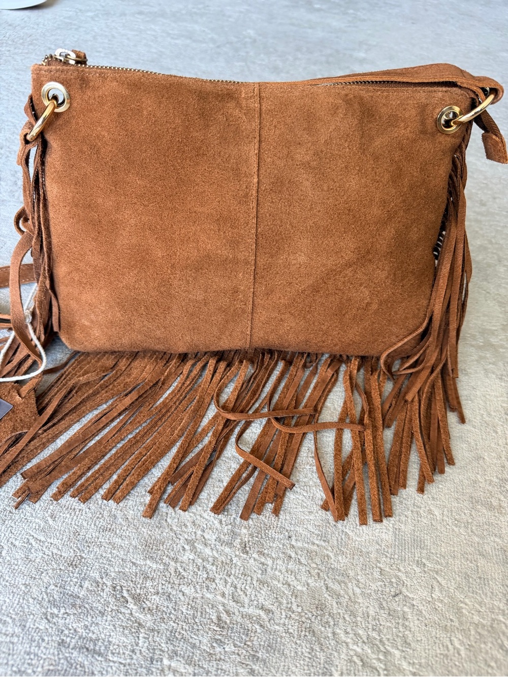 Haute Hippie Suede Fringe Crossbody Bag Brown New With Tags NWT - Picture 11 of 11